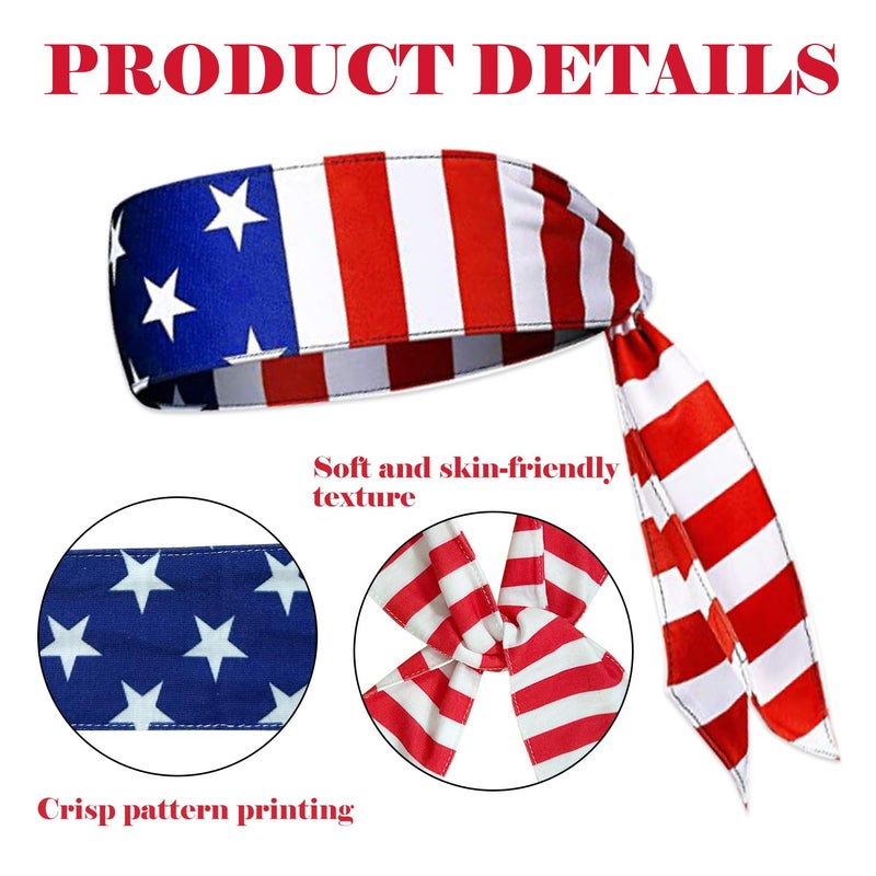hhdatc American Country Flag Tie Headband with National Flag,USA Banadan Mexico Headband for Men Team USA Olympic Apparel - Image 2